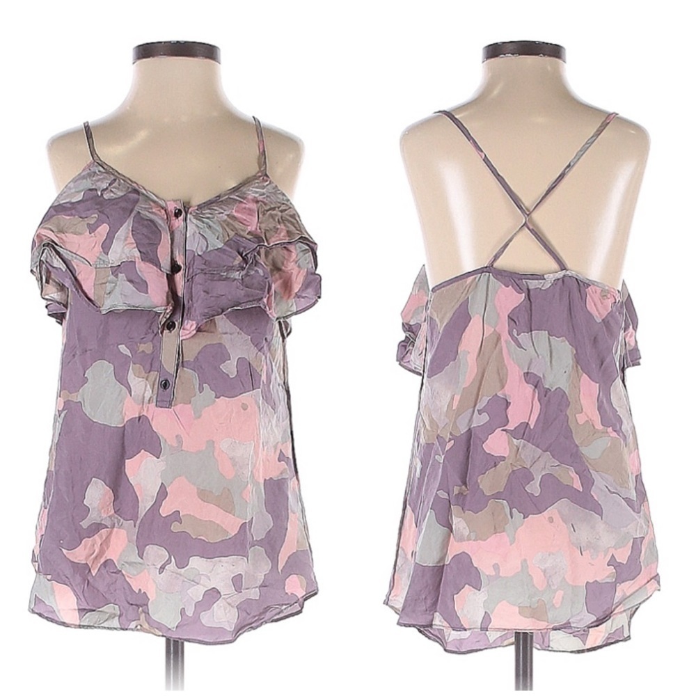 Banana Republic Sleeveless Ruffle Silk Top l SIZE XS